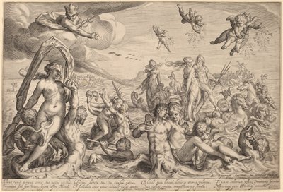 ネプチューンとテティスの勝利 作： Jacob Matham, after Bartholomaeus Spranger