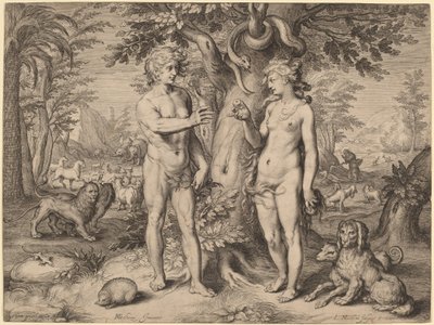 人間の堕落 作： Jacob Matham, after Hendrik Goltzius