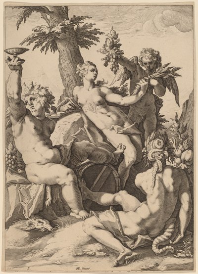 金星、バッカス、ケレス 作： Jacob Matham after Hendrik Goltzius