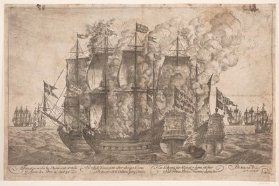 デンマーク船とトルコの海賊船の海戦 作： Jacob Mortenssøn Maschius