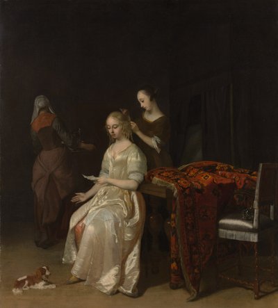 ラブレター、1670年代初頭。 作： Jacob Lucasz Ochtervelt