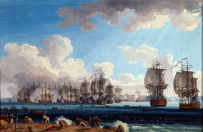 1770年7月5日のチェスマの海戦」 18世紀   作： Jacob Philip Hackert