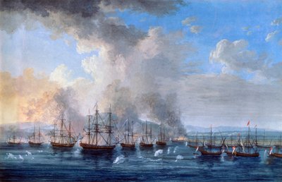 1770年のダミエッタ城での露土戦」『1770-1772』。   作： Jacob Philip Hackert