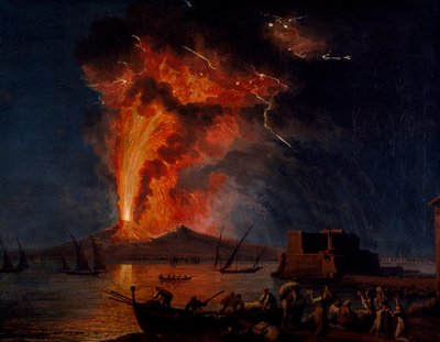 ヴェスヴィオ火山の噴火 作： Jacob Philippe Hackert