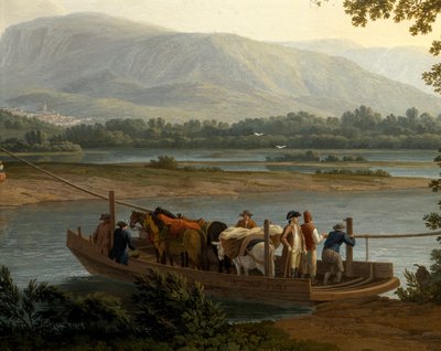 ヤーコプ・フィリップ・ハッカート（1737-1807）の「セーレの渡し」。 作： Jacob Philippe Hackert