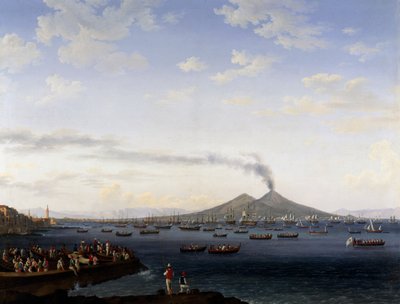アルジェリアからナポリ湾への艦隊の帰還 作： Jacob Philippe Hackert