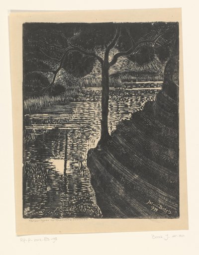 Overveen の Elswout にある鯉の池 作： Jacob Pieter van den Bosch (signed by artist)