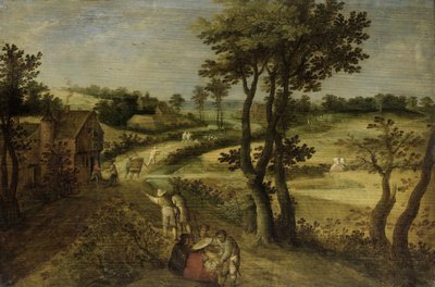 とうもろこし畑のある風景 作： Jacob Savery (II) (attributed to)