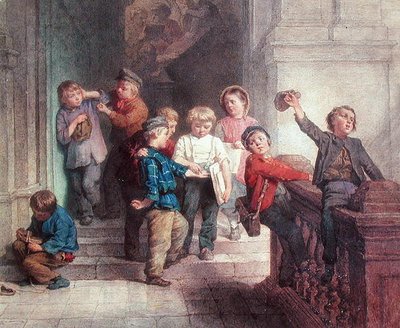 学校の部屋の外で遊ぶ 作： Jacob Spoel