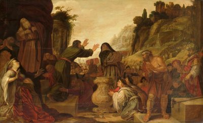 聖パウロとバルナバはリストラの人々によって神として崇拝された (使徒行伝 14:6-20) 作： Jacob Symonsz Pynas