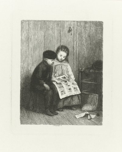 子供の写真を持つ 2 人の子供 作： Jacob Taanman