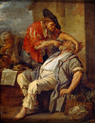歯医者》1690年頃（銅に油彩） 作： Jacob Toorenvliet