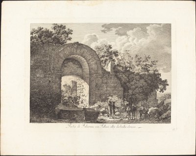 ファレリの門、現在はダラーリがエトルリアの都市を破壊した 作： Jacob Wilhelm Mechau