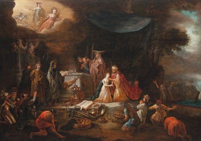 イフィゲニアの犠牲（パネルに油彩） 作： Jacob Willemsz de (c.1630 after 1675) Wet