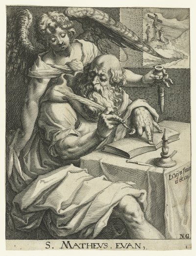 伝道者マテウス 四人の伝道者（シリーズタイトル） 作： Jacob de Gheyn (II) (workshop of)