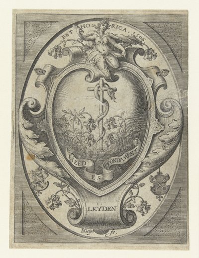 レトリック愛のライデン商工会議所の紋章が基盤 作： Jacob de Gheyn (II)