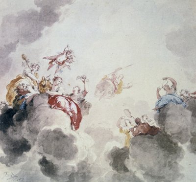 天国のシーン、18世紀。 作： Jacob de Wit