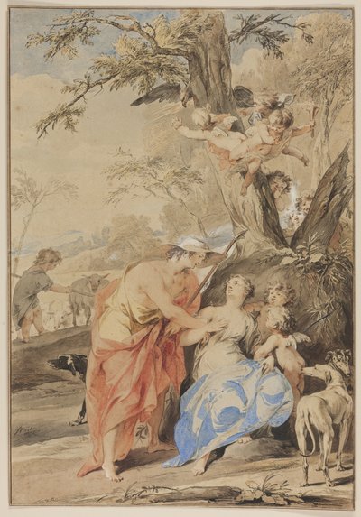 木星とムネモシュネ、1733 作： Jacob de Wit