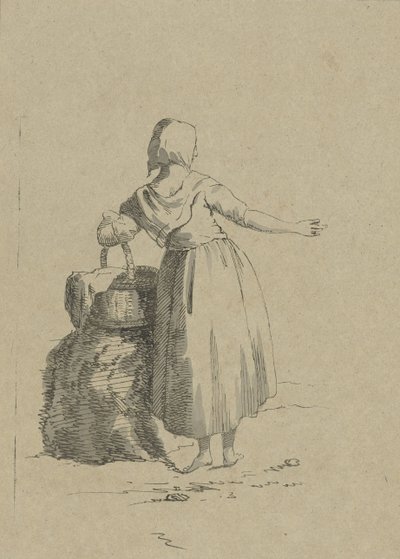 バスケットを持つ女性 作： Jacob van Kouwenhoven