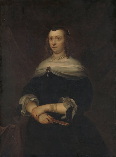 ジャン・オルトの妻でクリストフェル・ヴァン・ガンゲルトの二番目の妻であるルクレティア・ブーデン (1616-1663) と思われる女性の肖像 作： Jacob van Loo (copy after)