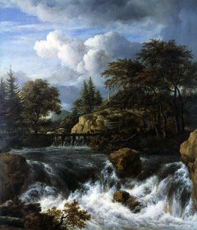 岩の多い風景の中の滝、1660-70 作： Jacob van Ruisdael
