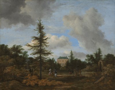 公園内のカントリーハウス、c。 1675年。 作： Jacob van Ruisdael