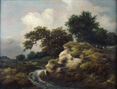 砂丘と小さな滝のある風景 作： Jacob van Ruisdael