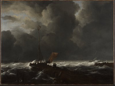 桟橋の荒れた海 作： Jacob van Ruisdael