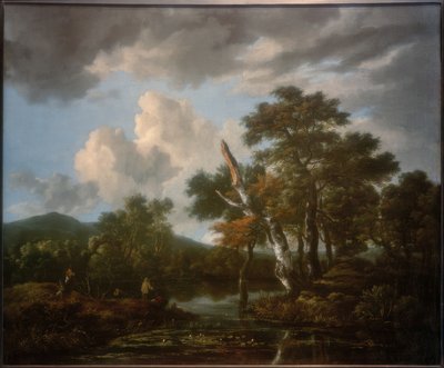 池のある森の風景 作： Jacob van Ruisdael