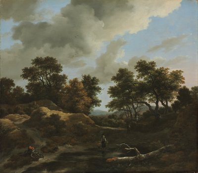 樹木が茂った丘陵の風景 作： Jacob van Ruisdael