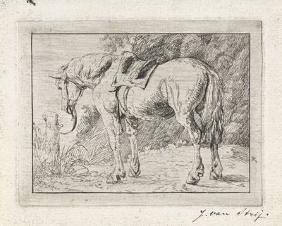 柱につながれた鞍馬 作： Jacob van Strij