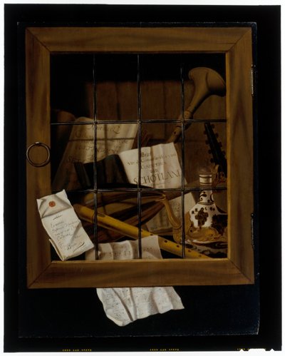 だまし絵の静物画 作： Jacob van Walscapelle