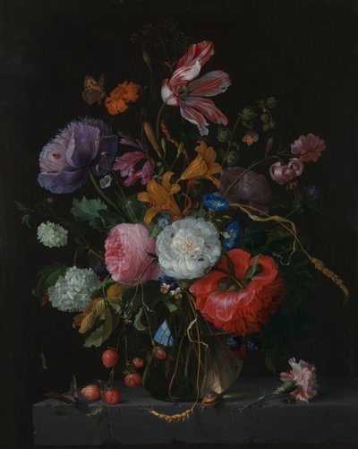 ガラスの花瓶の花1670年頃 作： Jacob van Walscapelle