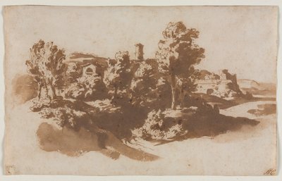 マリノとフラスカーティの間の要塞のある風景 作： Jacob van der Ulft