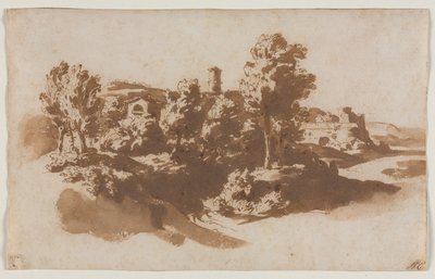 マリノとフラスカーティの間の要塞のある風景、c。 1650。 作： Jacob van der Ulft