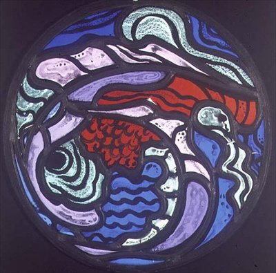 抽象的な構図、メダリオン（ステンドグラス） 作： Jacoba van Heemskerck