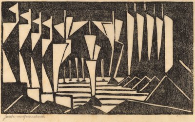 様式化された帆船、1915 年。 作： Jacoba van Heemskerck van Beest