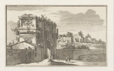 ローマのコンスタンティヌスの凱旋門 ローマの景色 (シリーズ タイトル) La Galerie agreable du mond (...) divisée en LXVI tomes...Cette partie comprend le Rome moderne (シリーズタイトル) Magesyn der Italian Buildings (シリーズタイトル) 作： Jacobus Baptist