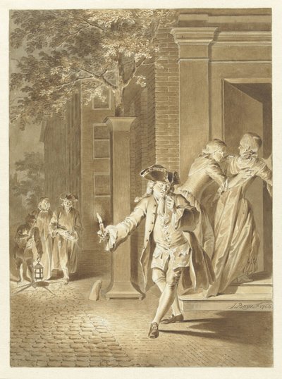 Lubbert Lubbertse、または高貴な農夫のシーン 作： Jacobus Buys