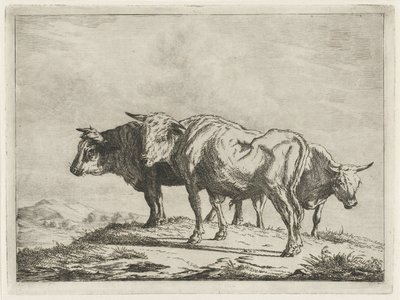 三頭の牛 作： Jacobus Cornelis Gaal