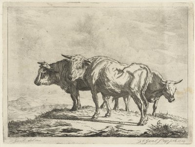 三頭の牛 作： Jacobus Cornelis Gaal