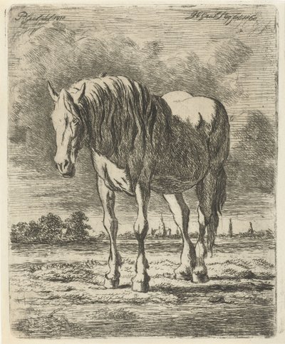 立つ白馬 作： Jacobus Cornelis Gaal