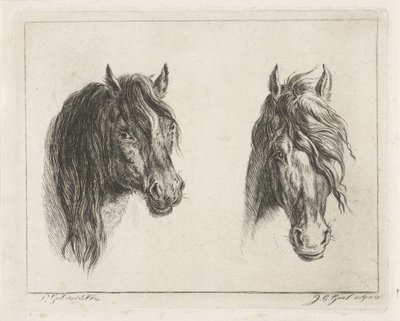 2 つの馬の頭 作： Jacobus Cornelis Gaal