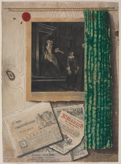 だまし絵の静物》1754年頃（グワッシュ、テンペラ、水彩） 作： Jacobus Cornelis Meyer