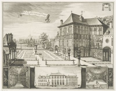 アントワープのルーベンスの家の眺め アントワープのヒルウェルエ家の眺め Parties de la maison Hilwerue Aanvers 1692 (オブジェクトのタイトル) 作： Jacobus Harrewijn