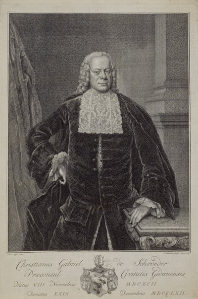 クリスチャンガブリエルシュローダー、1764年 作： Jacobus Houbraken