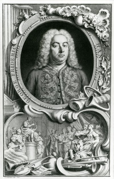 ジョージフレデリックヘンデルの肖像、1768年 作： Jacobus Houbraken