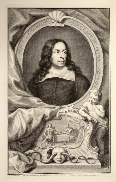 ジョン・サーロウの肖像、「イギリスの輝かしい人物の頭」のイラスト、パブ。ナップトン、ロンドン1742 作： Jacobus Houbraken