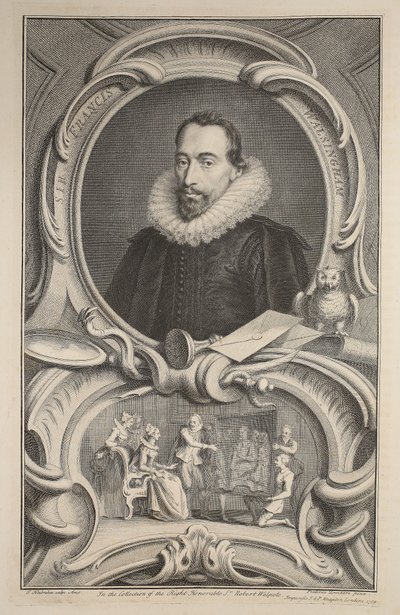 サーフランシスウォルシンガムの肖像。ナップトン、ロンドン1742 作： Jacobus Houbraken