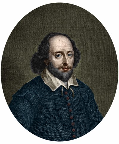 ウィリアム・シェイクスピア(1564-1616)の肖像。1747年にJacobus Houbrakenによって描かれたもの。 作： Jacobus Houbraken